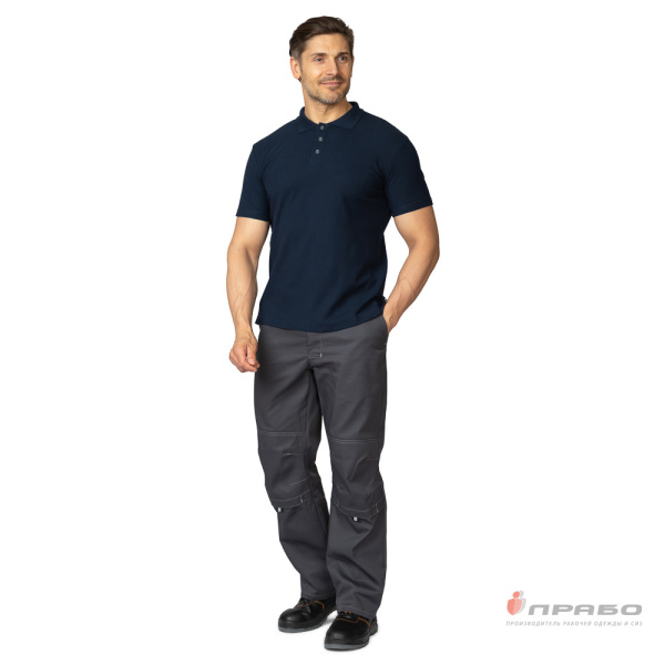 Рубашка "Поло" с коротким рукавом синяя