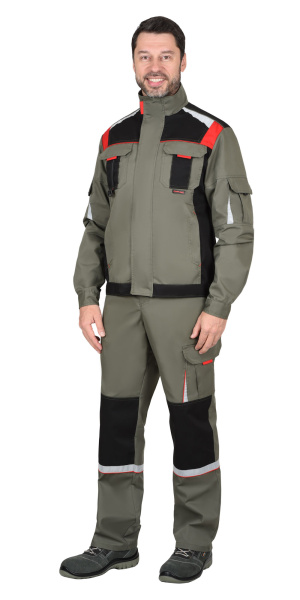 Куртка СИРИУС-СТАН оливковая с черным и красным