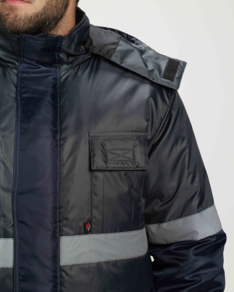 Костюм зимний Профи (тк.Оксфорд) п/к, т.серый/т.синий