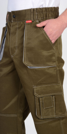 Брюки СИРИУС-CROWN хаки со св.серым