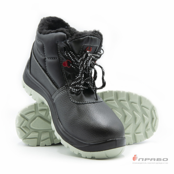 Ботинки "Скорпион Зима 1201.1М" с подошвой ПУ/ТПУ и МП чёрные (искусственный мех)
