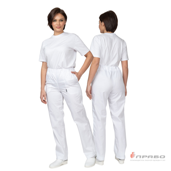 Брюки медицинские женские "Хирург" белые