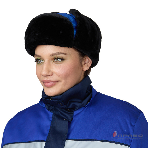 Шапка-ушанка меховая из искусственной овчины