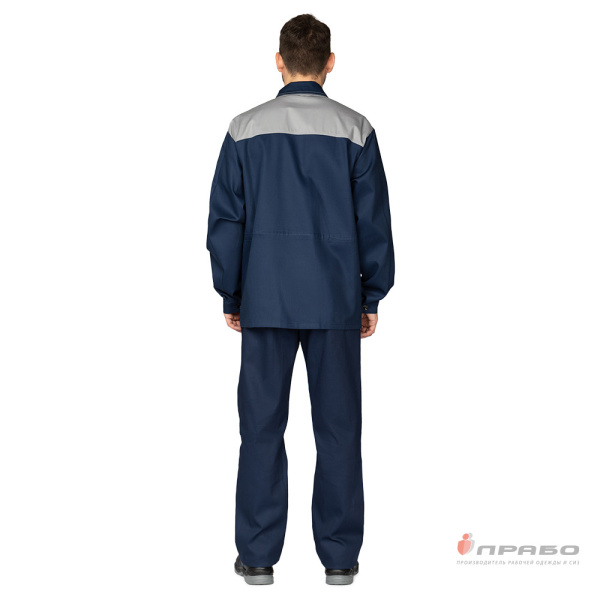Костюм мужской "Оптимал" тёмно-синий/светло-серый (rкуртка и брюки)