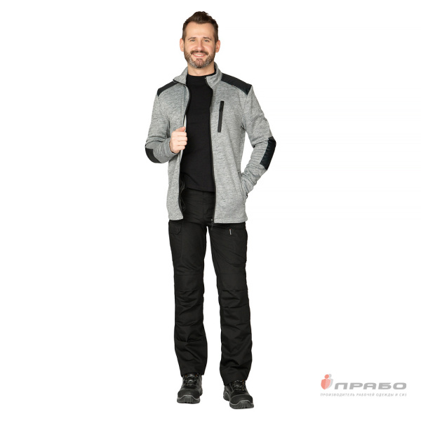Куртка "Валма" трикотажная серый меланж/чёрный