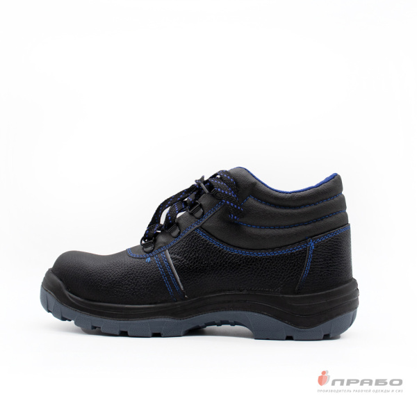 Ботинки рабочие "Викинг-12/1С" с подошвой ПУ/ПУ, МП и МС чёрный/синий