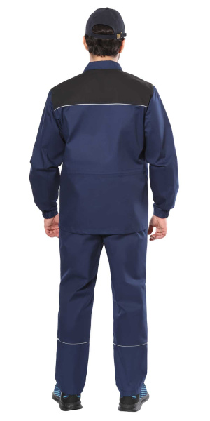 Костюм СИРИУС-МАСТЕР куртка длинная, брюки, синий с черным