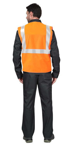 Жилет сигнальный SIRIUS кл.2, 3 СОП (трик.120 гр/м2, карманы) оранжевый (ЧЗ)