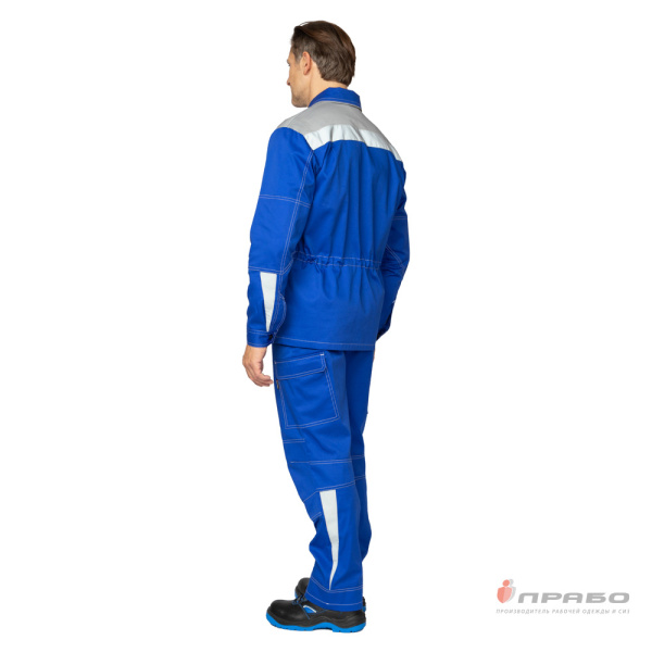 Куртка мужская летняя "Эко-Труд" василёк/светло-серый