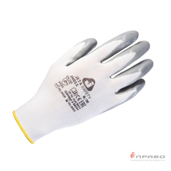 Перчатки из полиэстера с 1/2 нитриловым покрытием Jeta Safety JN011