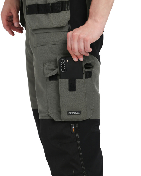 Костюм СИРИУС-ТРИТОН куртка, брюки хаки с черным тк.Кошачий глаз