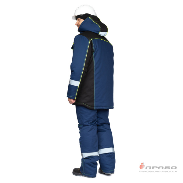 Костюм мужской утеплённый "Бренд К" тёмно-синий/чёрный