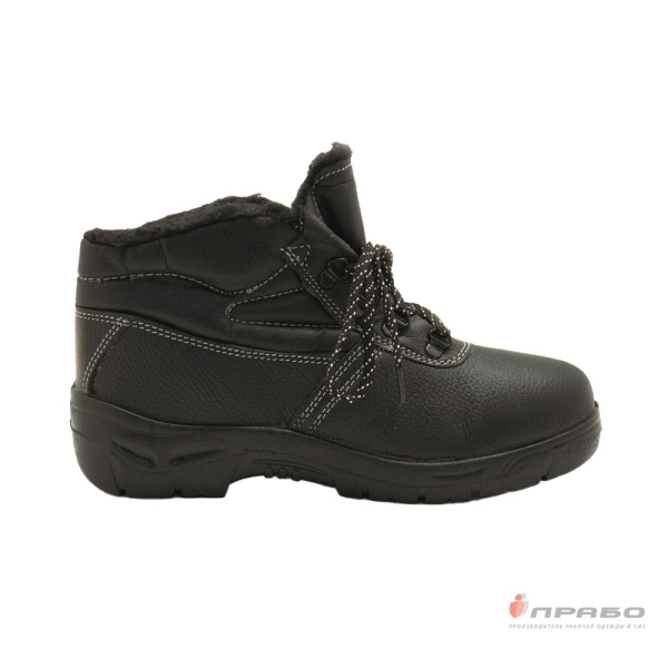 Ботинки "Олимп" с подошвой ПУ чёрные (искусственный мех)