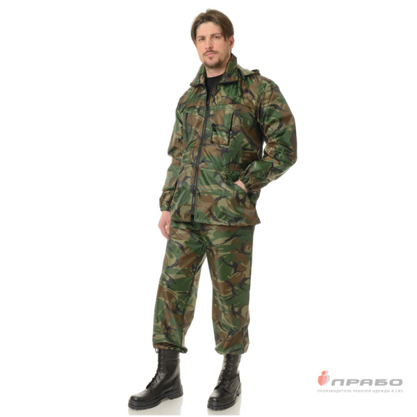 Костюм мужской влагозащитный "Рыбак" камуфлированный (куртка и брюки)