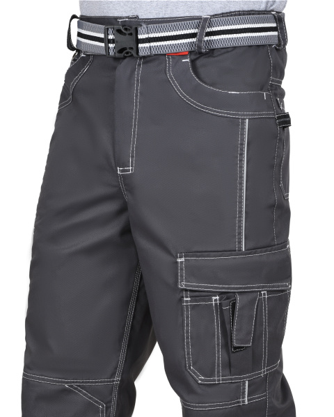 Брюки СИРИУС-ПРЕСТИЖ мужские летние темно-серые, кант СВ