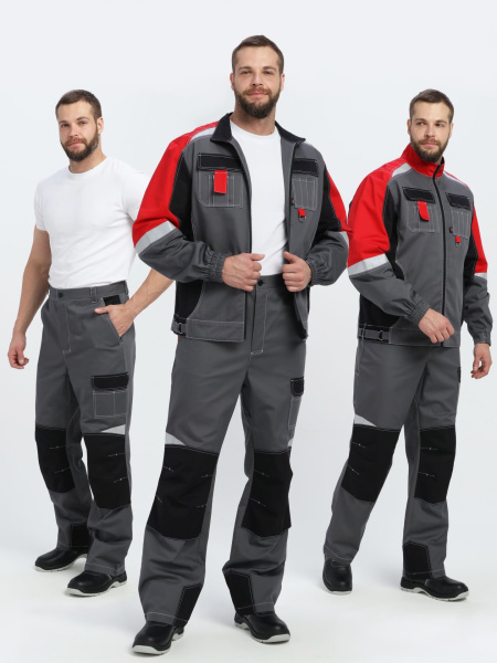 Костюм Формула-1 CH (тк.Смесовая, 240) брюки, серый/черный/красный