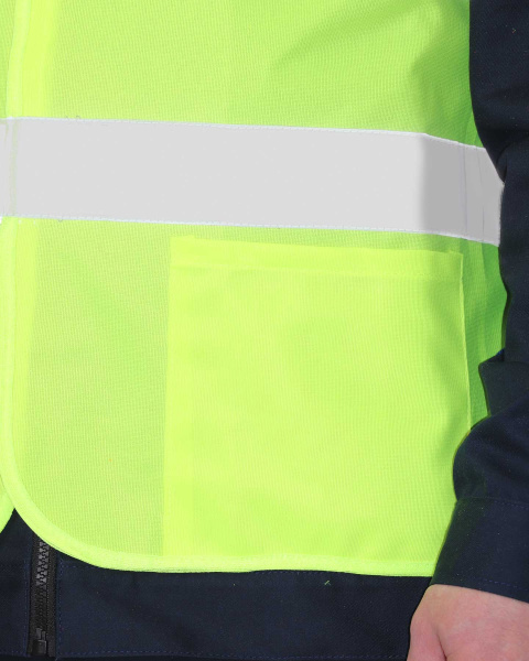 Жилет сигнальный SIRIUS кл.2, 4 СОП (трик.120 гр/м2, карманы) лимонный (ЧЗ)