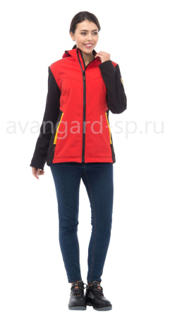 Куртка женская софтшелл "Тайм" с капюшоном