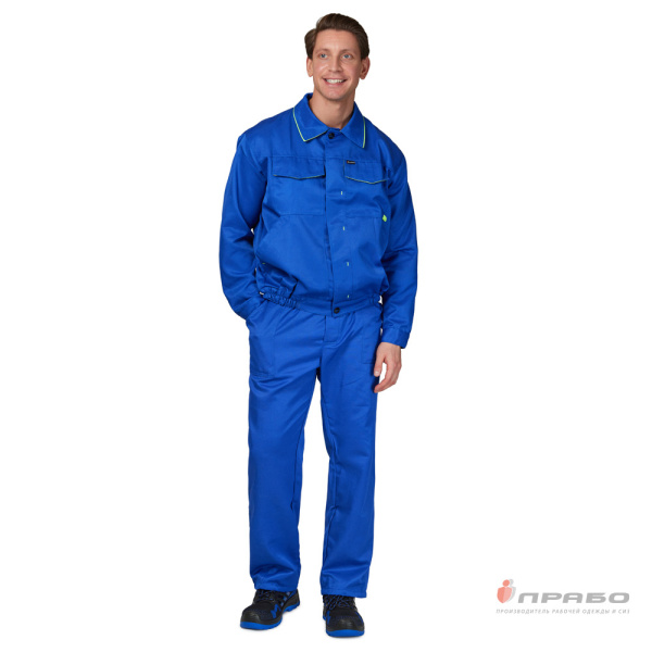 Костюм мужской "Докер" васильковый (куртка и полукомбинезон)