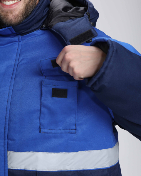 Костюм зимний Темп (тк.Смесовая,210) п/к, т.синий/васильковый