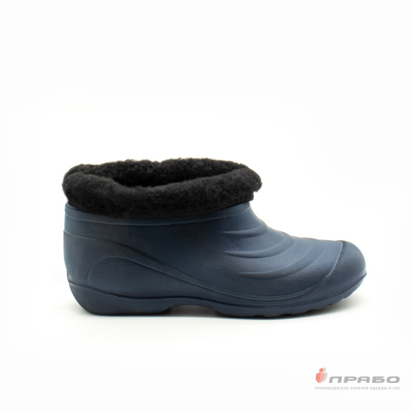 Галоши из ЭВА с меховой вставкой модель "114 У" тёмно-синие