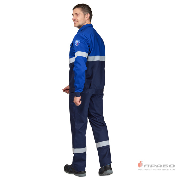 Костюм антистатический мужской "Вираж-Антистат М" тёмно-синий/василёк (куртка и брюки)