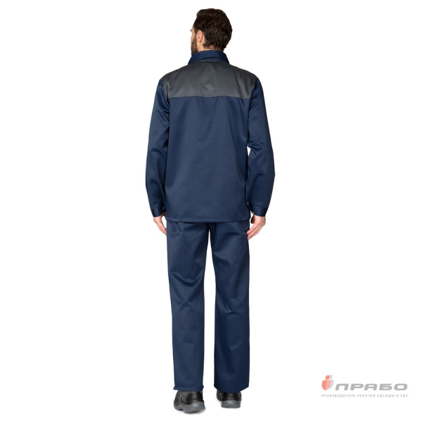 Костюм мужской "Стандарт 2" синий/серый (куртка и полукомбинезон)