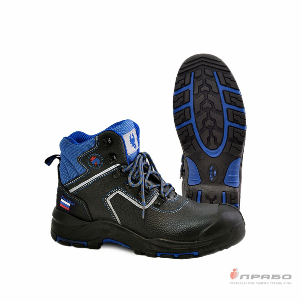 Ботинки кожаные "Скорпион-Трекбот-1801" с подошвой ПУ/нитрил и КП чёрные