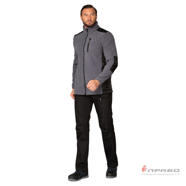 Куртка "Кеми" флисовая без капюшона тёмно-серая
