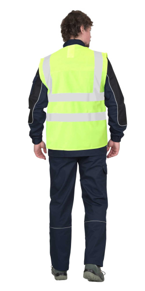 Жилет сигнальный SIRIUS кл.1, 4 СОП (трик.100 гр/м2) лимонный (ЧЗ)