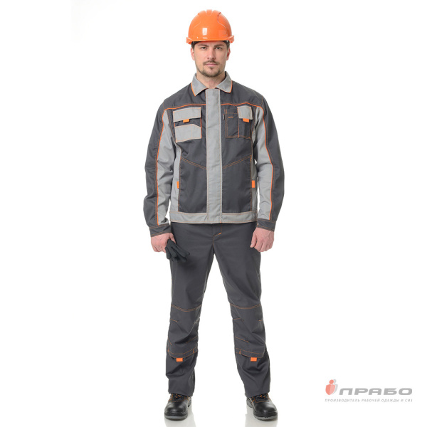 Куртка мужская "Бренд" тёмно-серая/cветло-серая