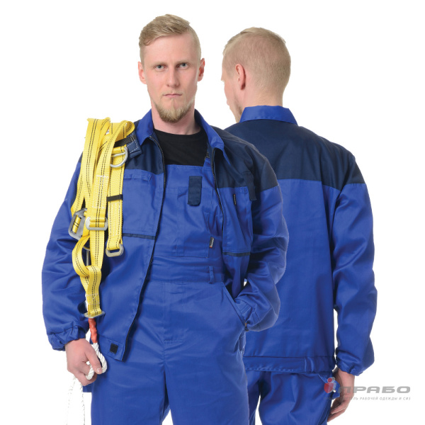 Костюм мужской летний "Гудзон" василёк/синий (куртка и полукомбинезон)