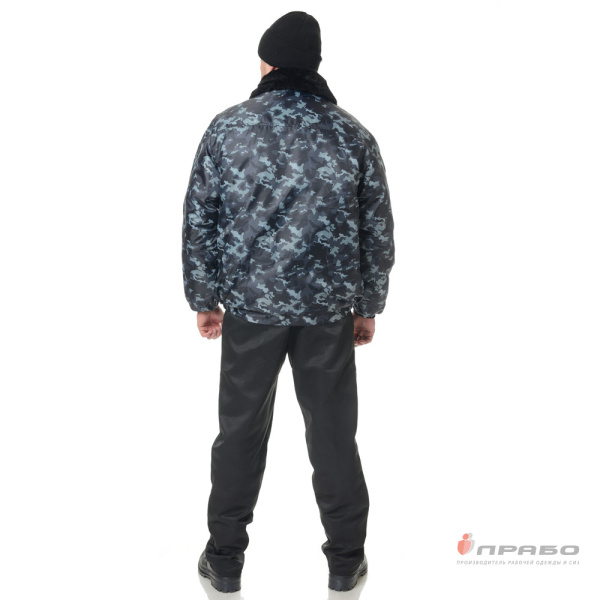 Куртка мужская утеплённая "Альфа" камуфляж город серый