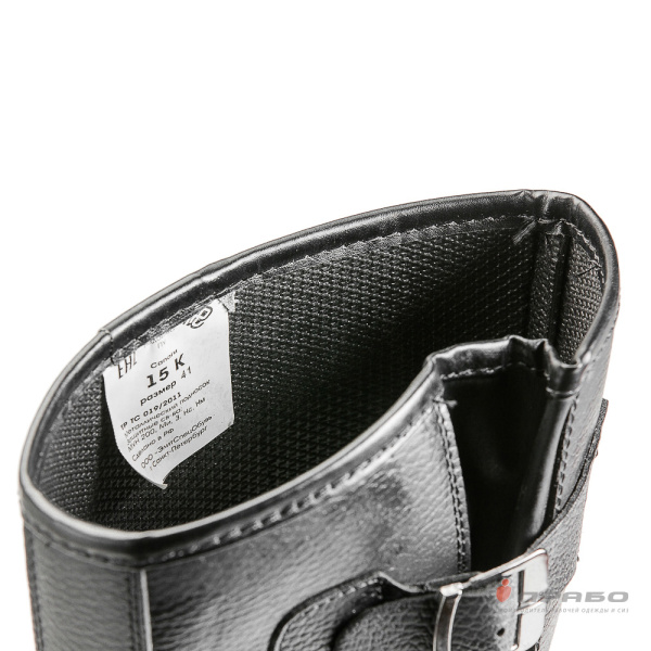 Сапоги "Олимп-15К" с подошвой ПУ и металлическим подноском чёрные