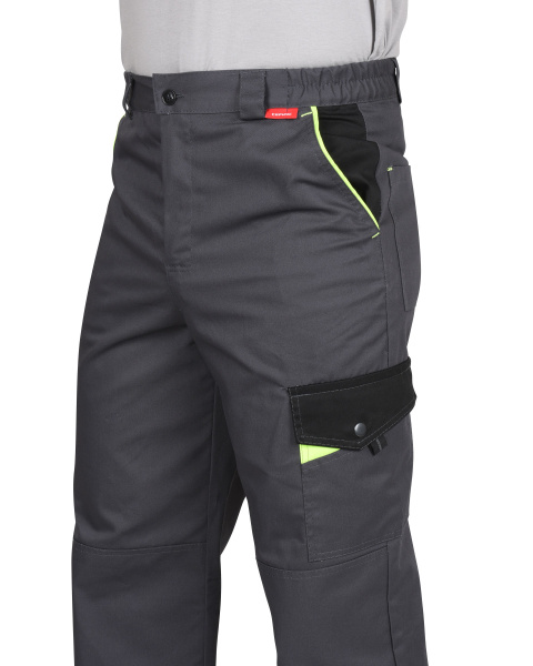 Брюки СИРИУС-ХОВАРД т. серый с черным, лимонная отделка