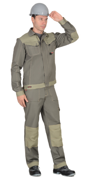 Куртка СИРИУС-ВЕСТ-ВОРК  т.оливковый со св.оливковым пл. 275 г/кв.м