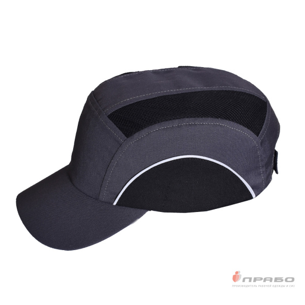 Каскетка защитная с вставкой из ABS-пластика и СОП тёмно-серая