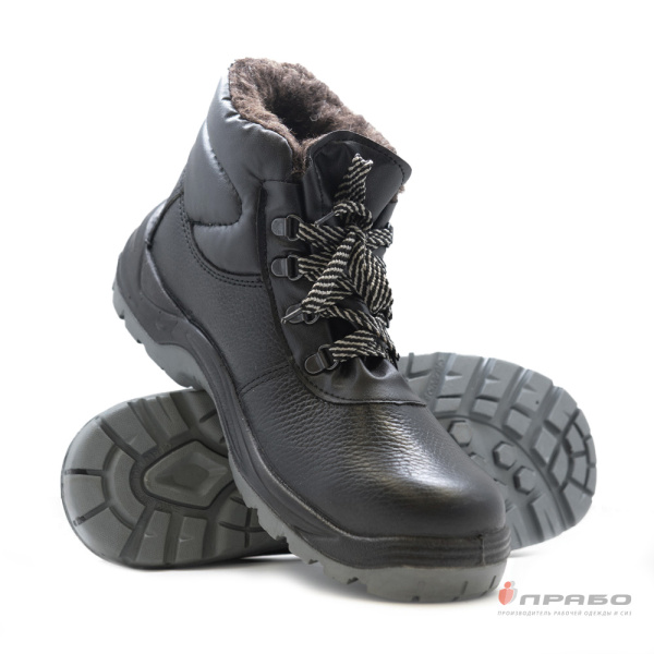 Ботинки "Нитро-22-432-ПУ-Р" с подошвой ПУ/нитрил и КП чёрные (шерстин)