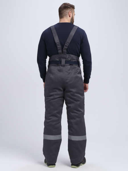 Костюм зимний Труженик-Ультра СОП (тк.Смесовая,210) брюки, т.серый/оранжевый