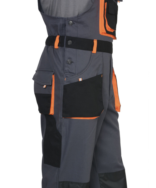 Полукомбинезон СИРИУС-МАНХЕТТЕН т.серый с оранж. и черным тк. стрейч пл. 250 г/кв.м