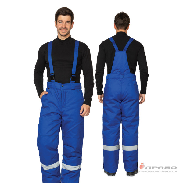 Брюки мужские утеплённые "Зима" васильковые