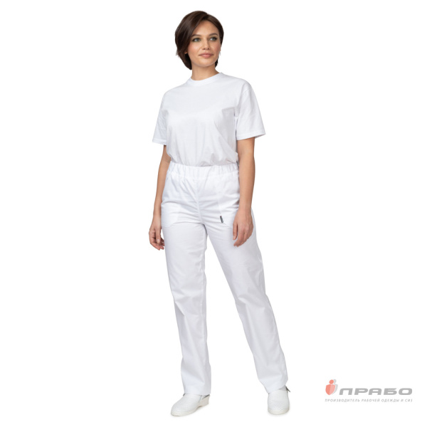 Брюки медицинские женские "Хирург" белые