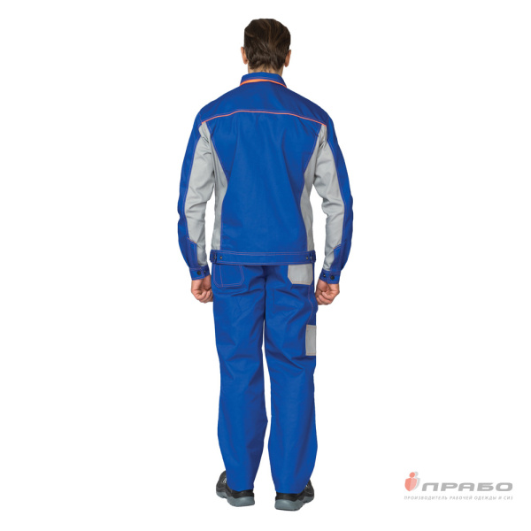 Костюм мужской "Бренд 1 2020" василёк/светло-серый (куртка и брюки)