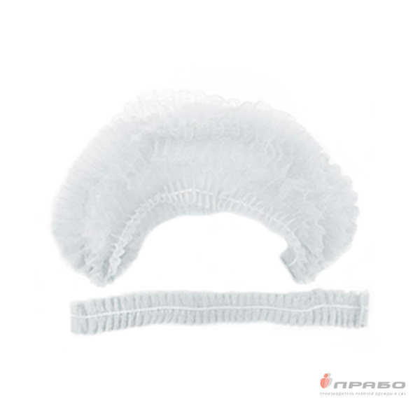 Шапочка одноразовая "Шарлотта" белая из спанбонда
