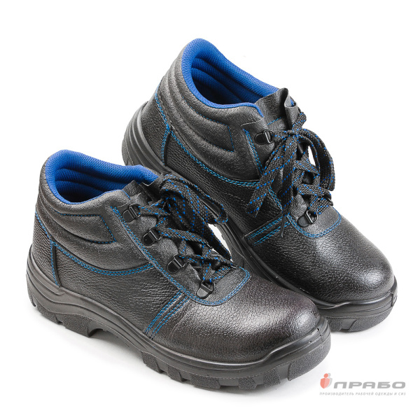 Ботинки кожаные "Олимп-13" с подошвой ПУ чёрные