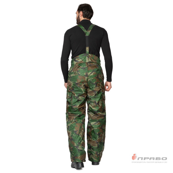 Брюки мужские утеплённые "Альфа" со съемными бретелями камуфляж кукла