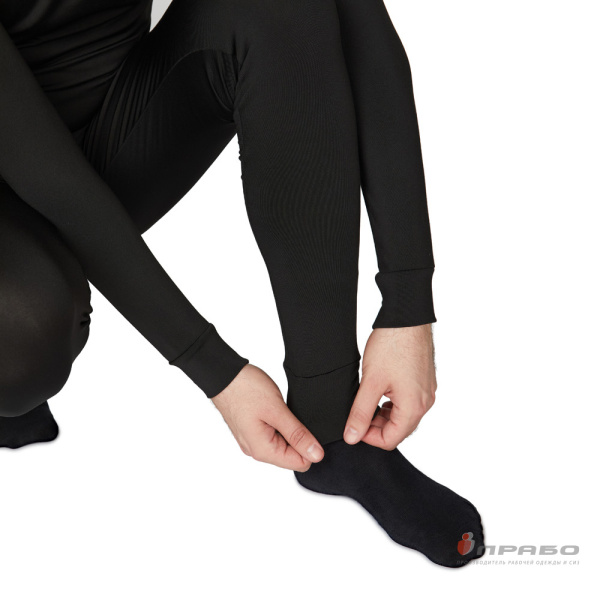 Термобельё мужское из полиэстера чёрное (кальсоны), 200 г/м²