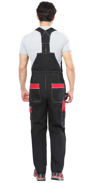 Полукомбинезон СИРИУС-АГАТ черный с красным пл. 260 г/кв.м. ВО отделка