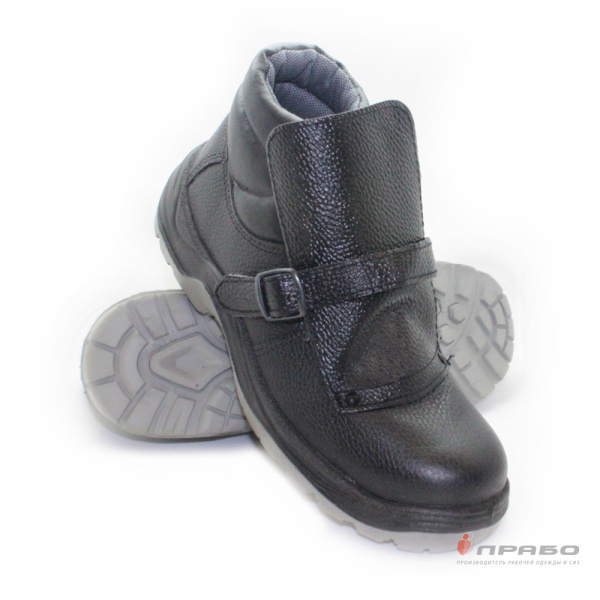 Ботинки "Сварщик 22-422-СВ-ПУ-Р" с подошвой ПУ/нитрил и КП чёрные