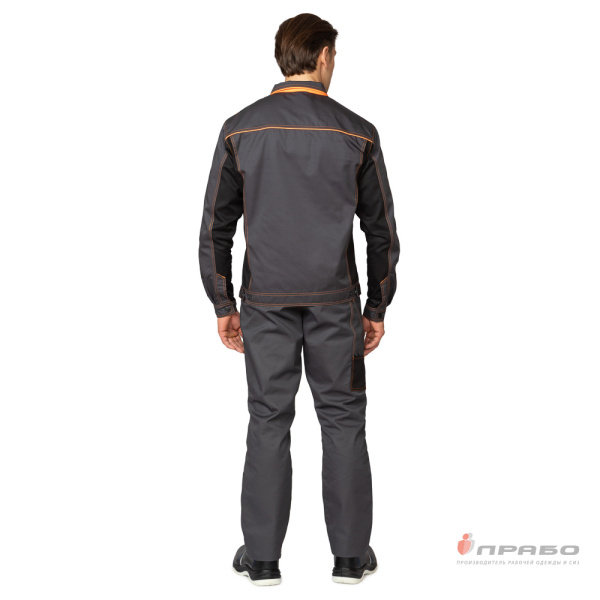 Костюм мужской "Бренд 1 2020" тёмно-серый/тёмно-серый/чёрный (куртка и брюки)